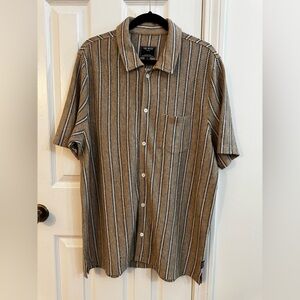 Todd Snyder Linen Full Placket Polo in Pine Cone